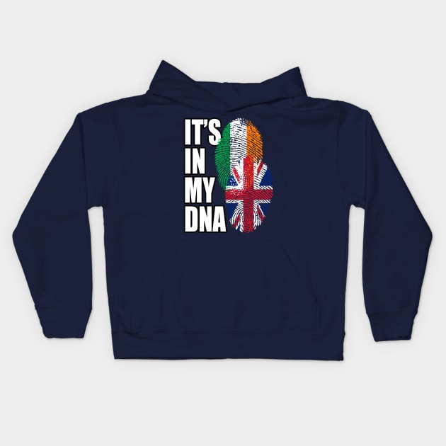 British And Irish Mix DNA Flag Heritage Gift Kids Hoodie by Just Rep It!!